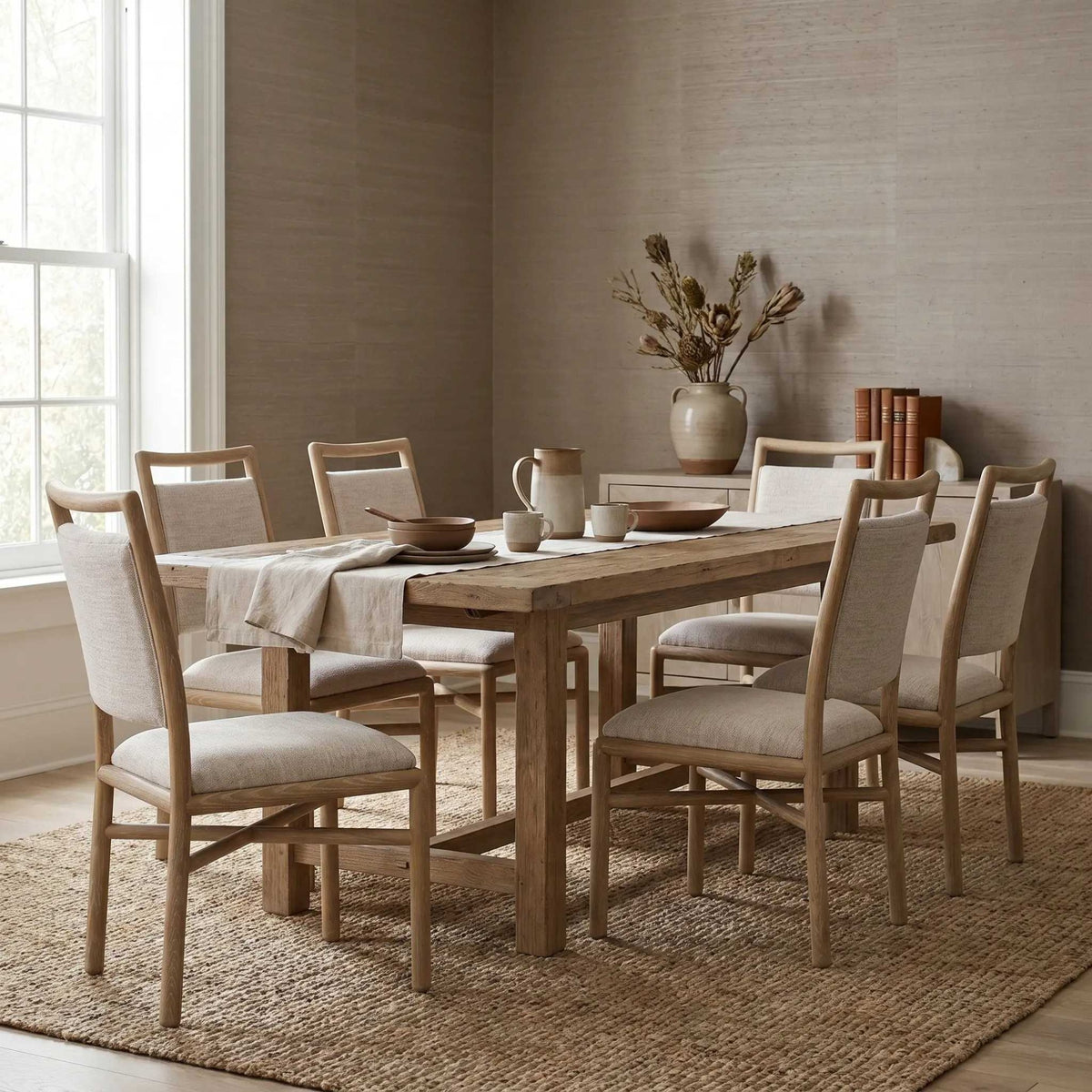 Montauk Upholstered Dining Side Chair in Light by Theodore Alexander