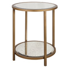 Upton Round Side Table in Antique Brass by Keiichi