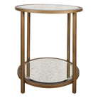 Upton Round Side Table in Antique Brass by Keiichi