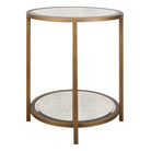 Upton Round Side Table in Antique Brass by Keiichi