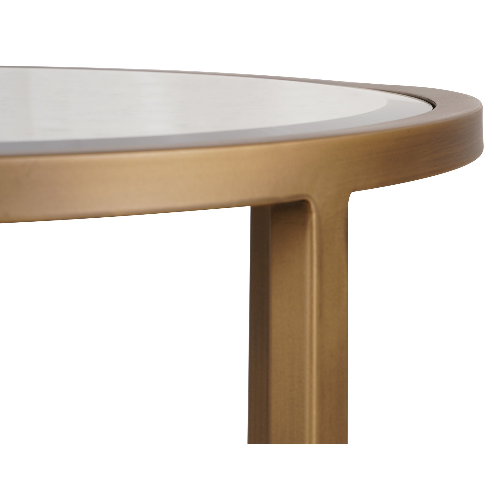 Upton Round Side Table in Antique Brass by Keiichi