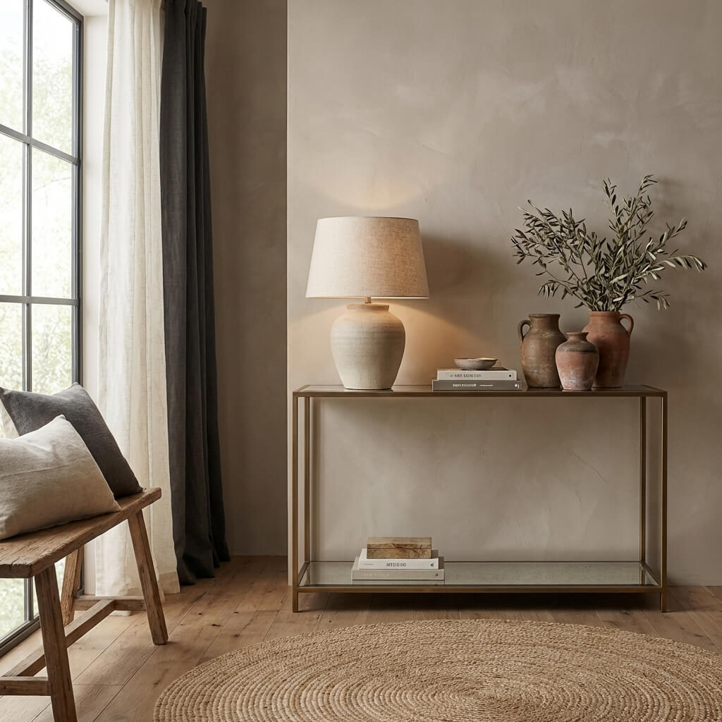 Upton Console Table in Antique Brass by Keiichi