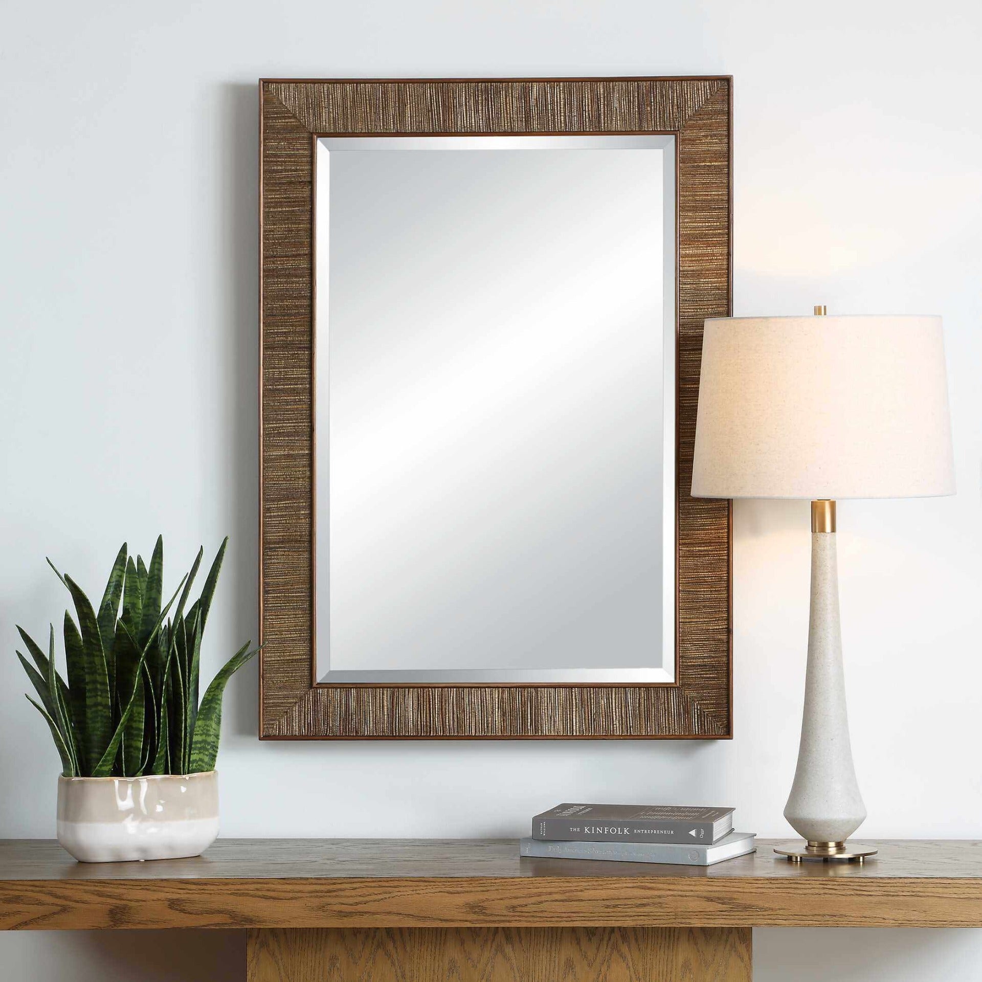 Aldous Walnut Rectangular Mirror by Uttermost