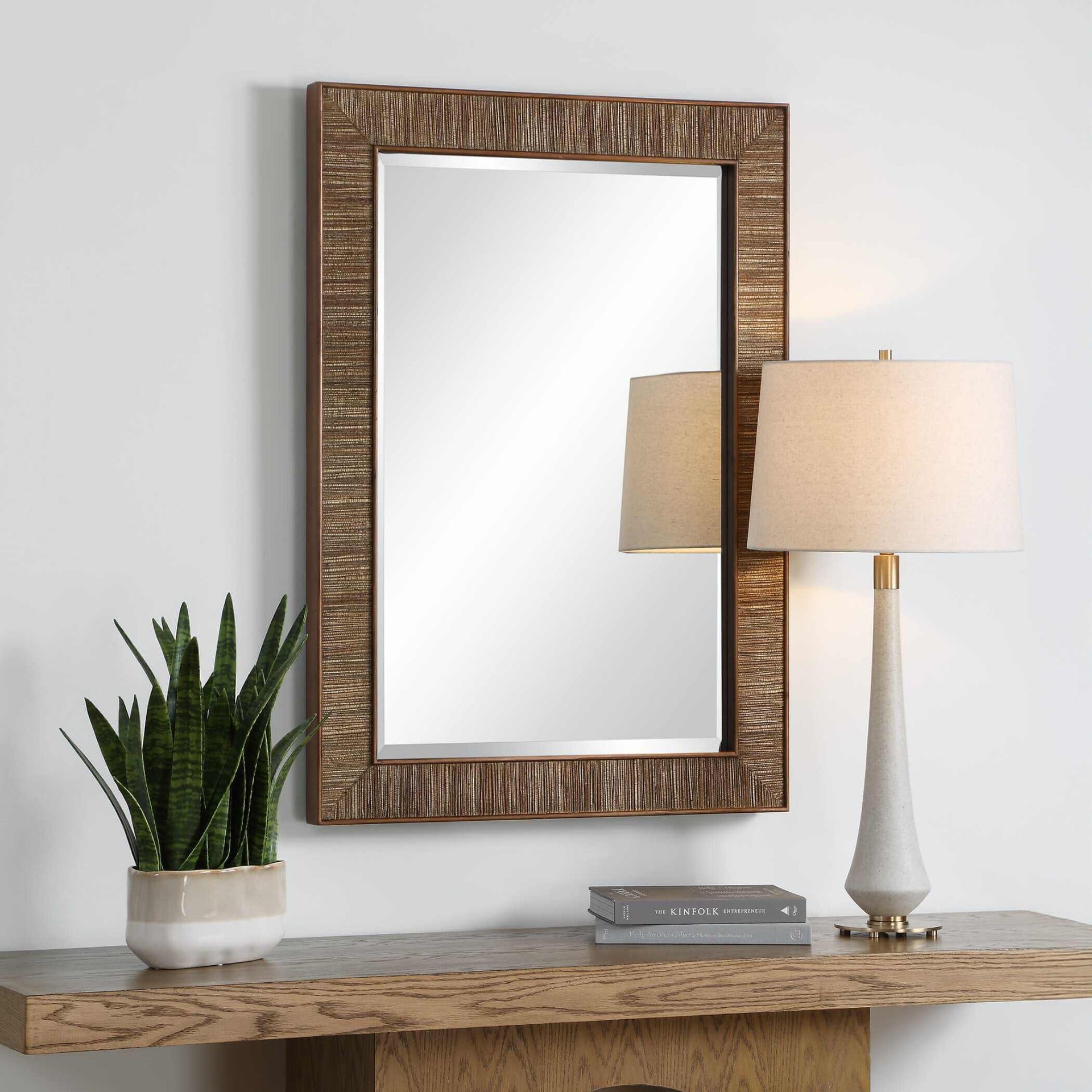 Aldous Walnut Rectangular Mirror by Uttermost