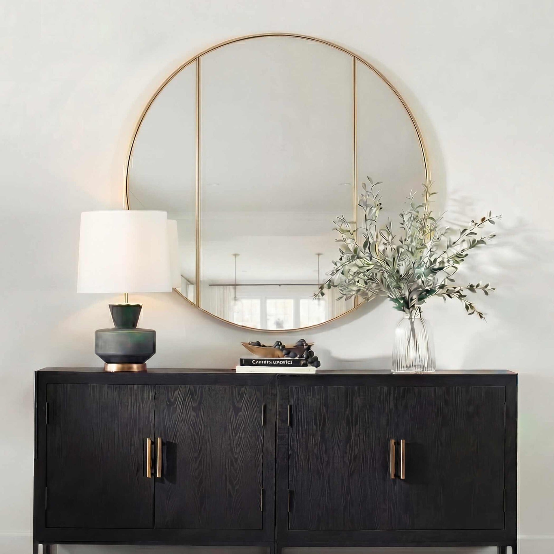 Amram Antique Brass Round Mirror by Uttermost