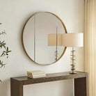 Amram Antique Brass Round Mirror by Uttermost