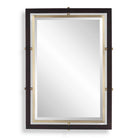 Bach Walnut & Brass Rectangle Mirror by Uttermost