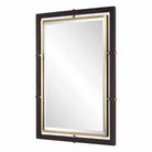 Bach Walnut & Brass Rectangle Mirror by Uttermost