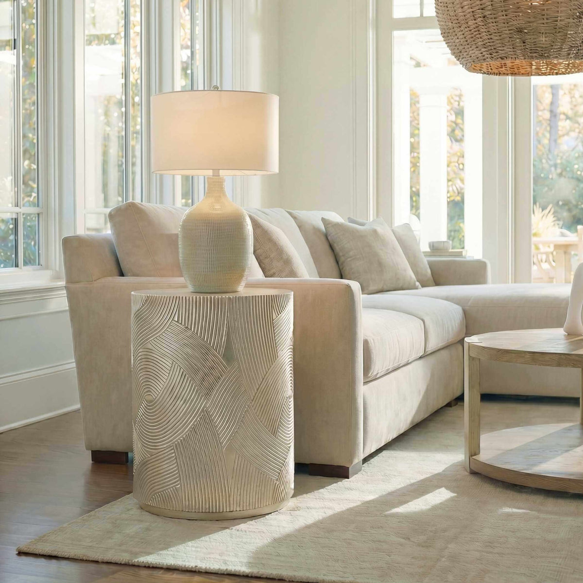 Cassandra Gold Drum Side Table by Uttermost
