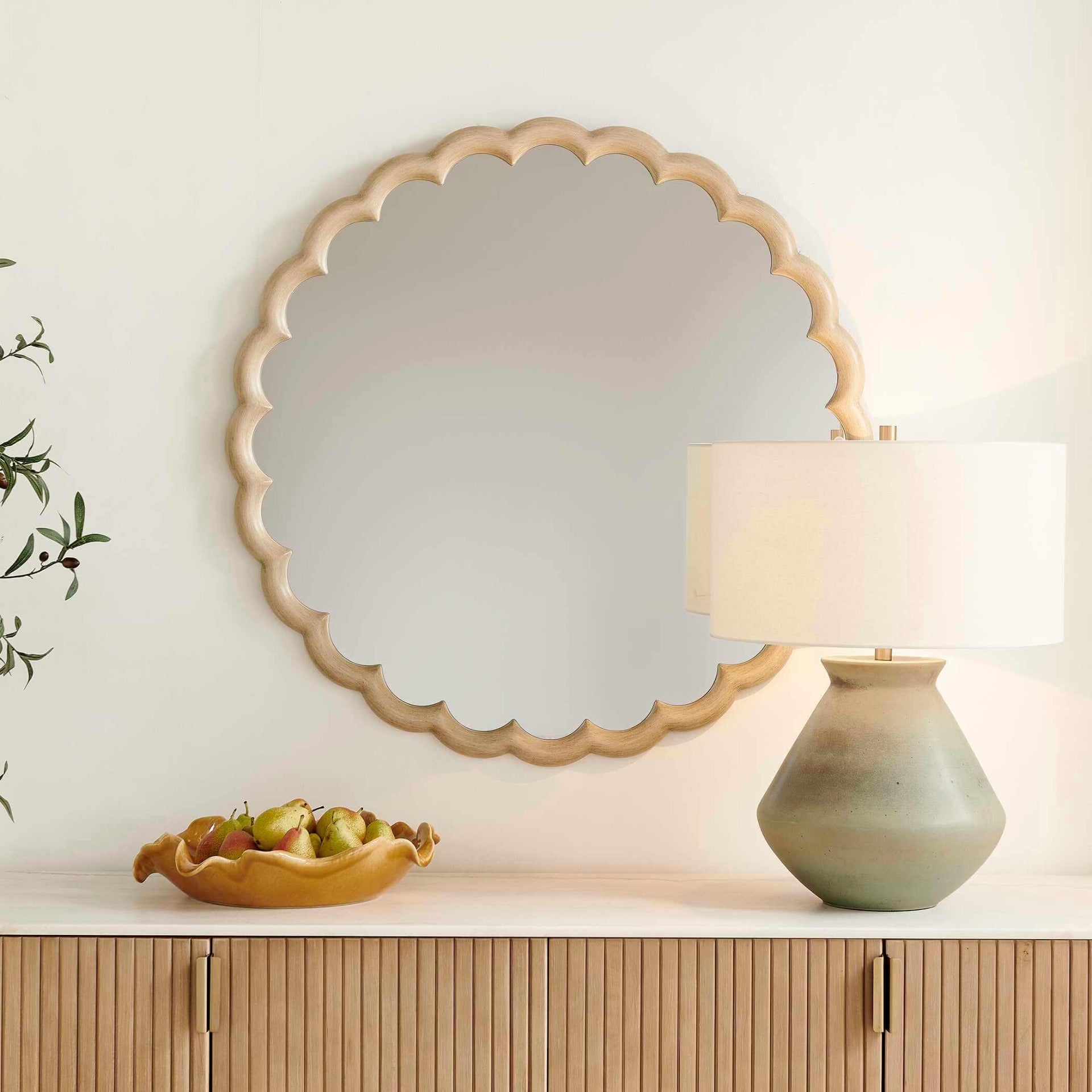 Cerrito Burnished Ivory Round Mirror by Uttermost
