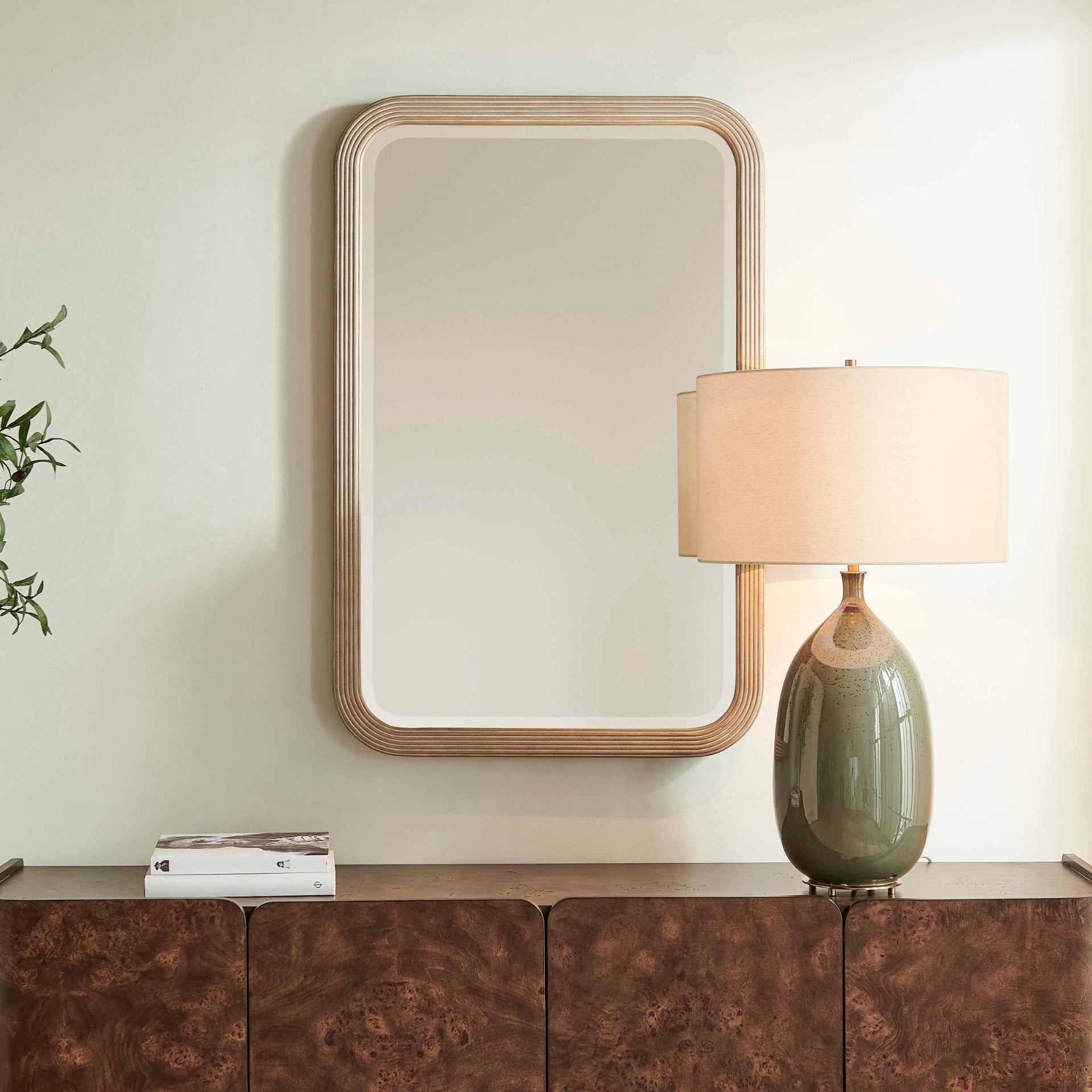 Emari Warm Grey Rectangular Mirror by Uttermost