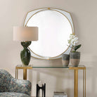 Estella White Round Mirror by Uttermost