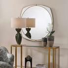 Estella White Round Mirror by Uttermost
