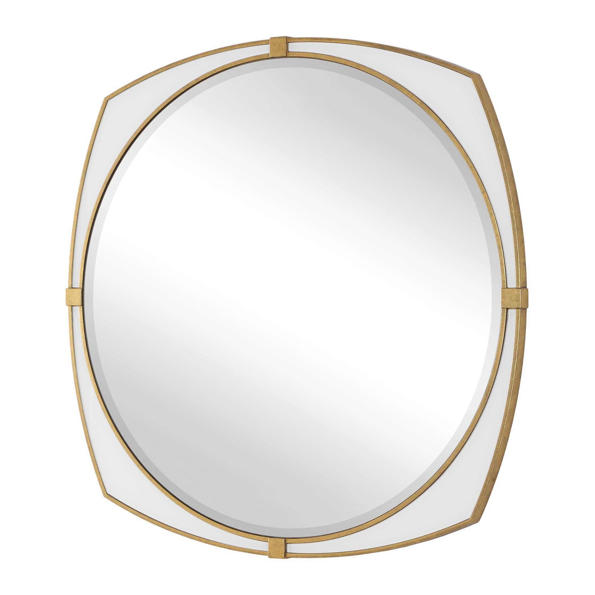 Estella White Round Mirror by Uttermost