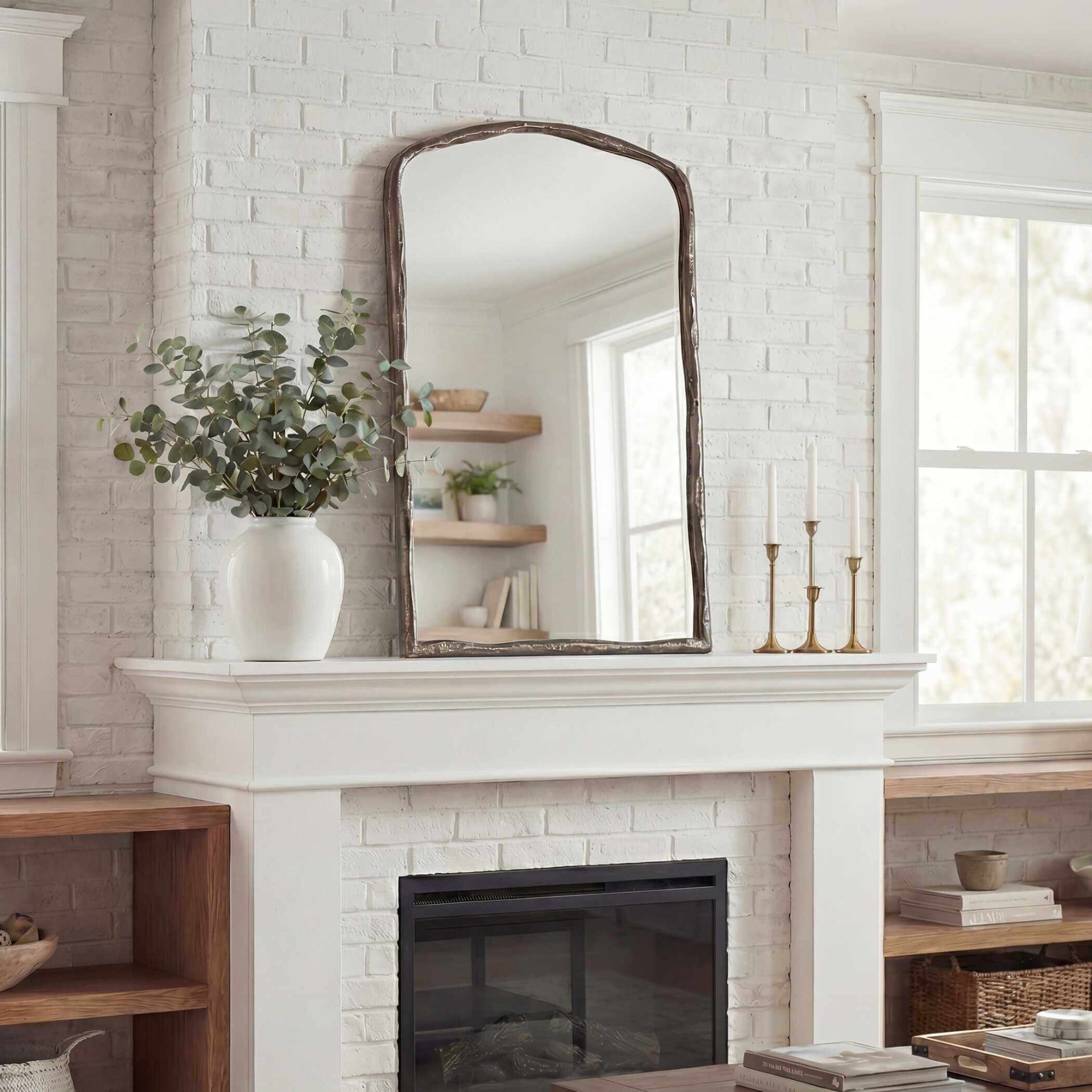 Hammered Antique Nickel Arch Mirror by Uttermost