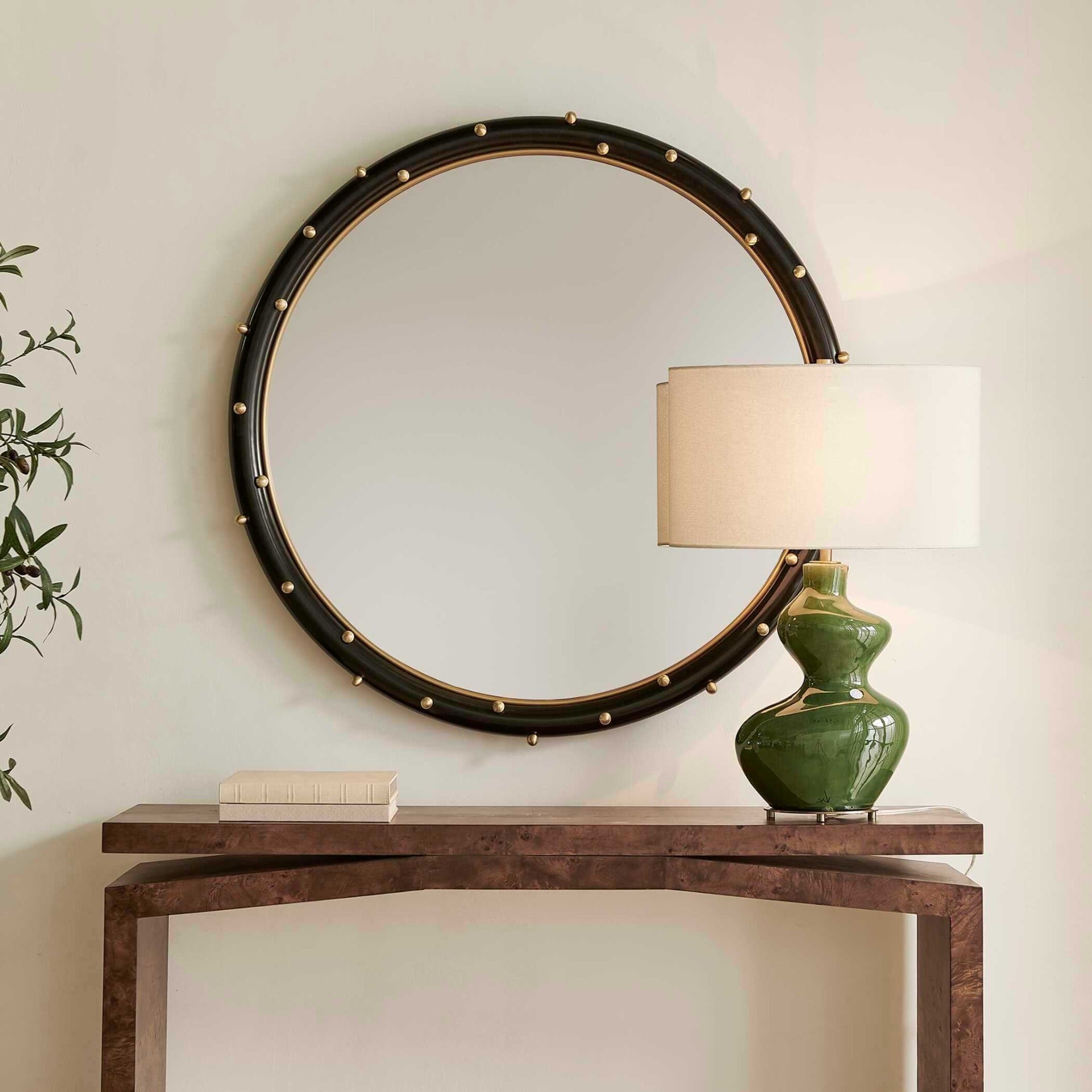 Helia Brass Round Mirror by Uttermost