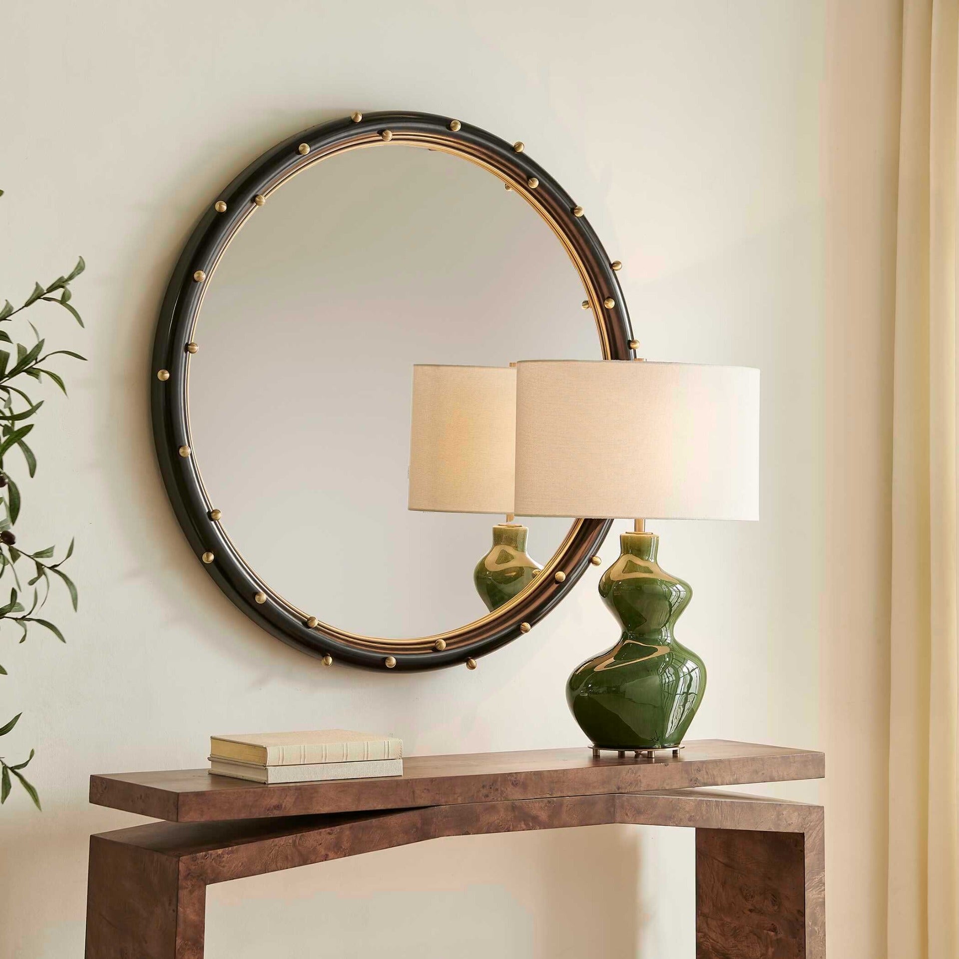 Helia Brass Round Mirror by Uttermost