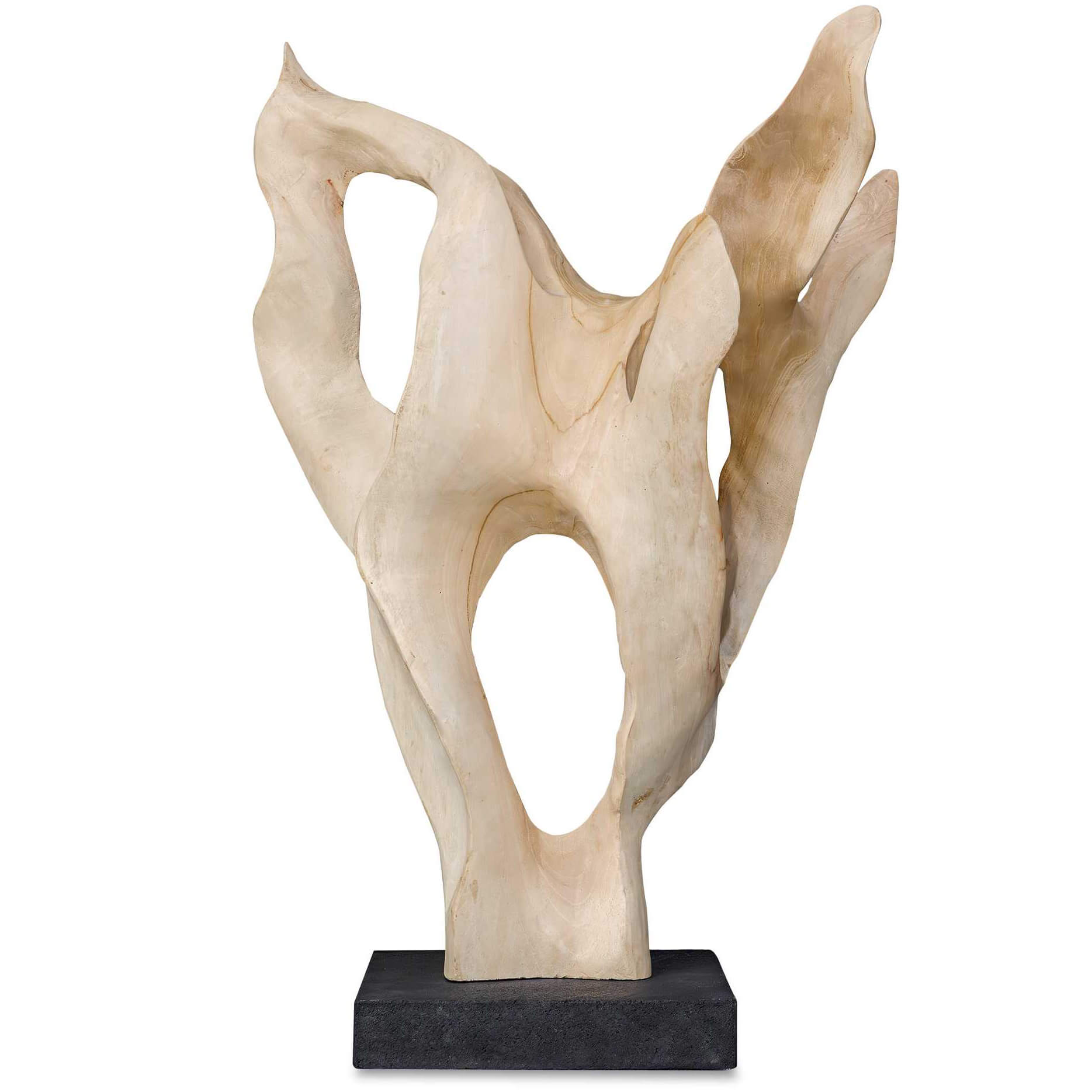 Hollow Form Indoor-Outdoor Teak Sculpture by Uttermost