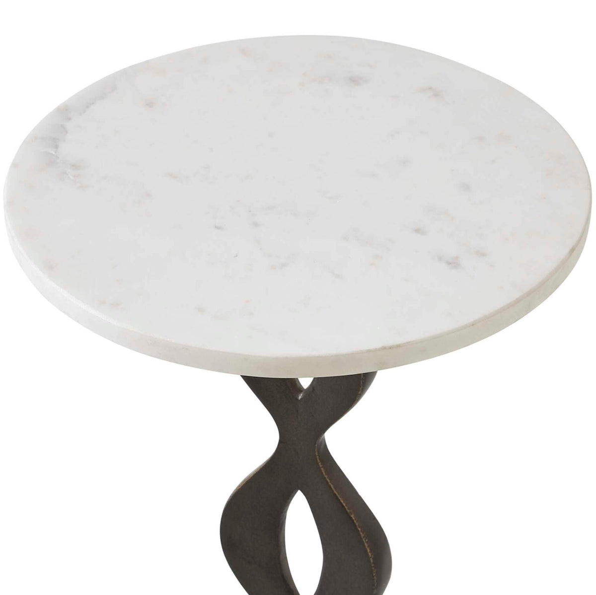 Ila Round White Drink Table Uttermost