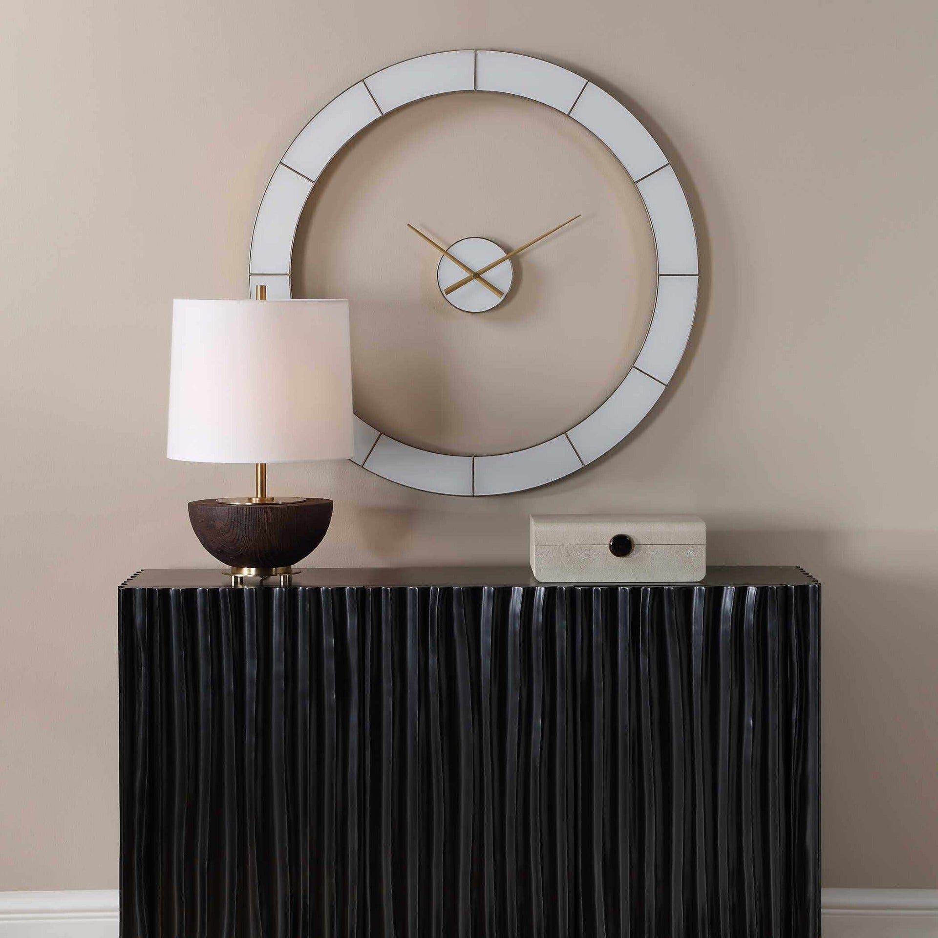Ivory Halo Minimalist Wall Clock by Uttermost
