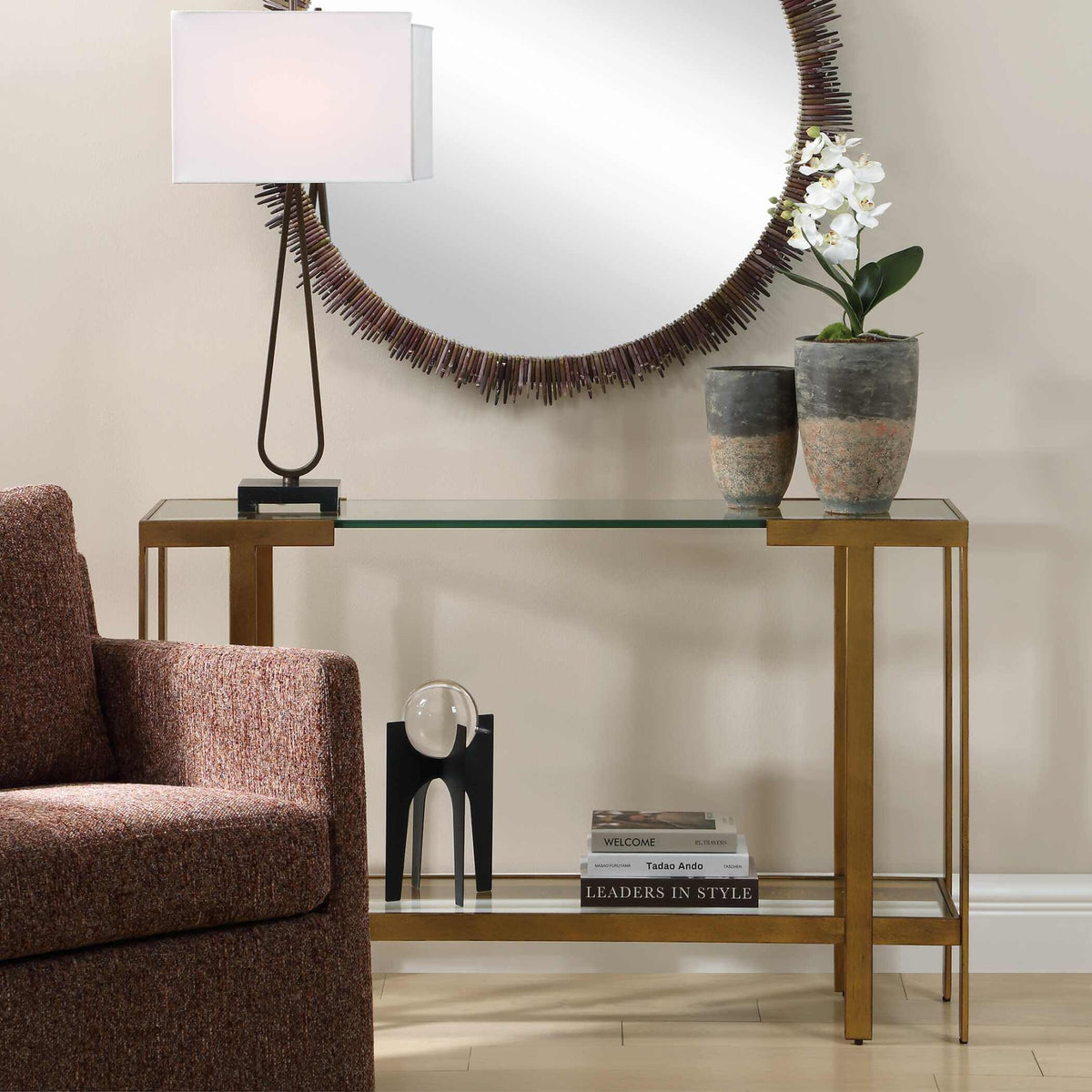 Kendrick Glass Console Table Uttermost