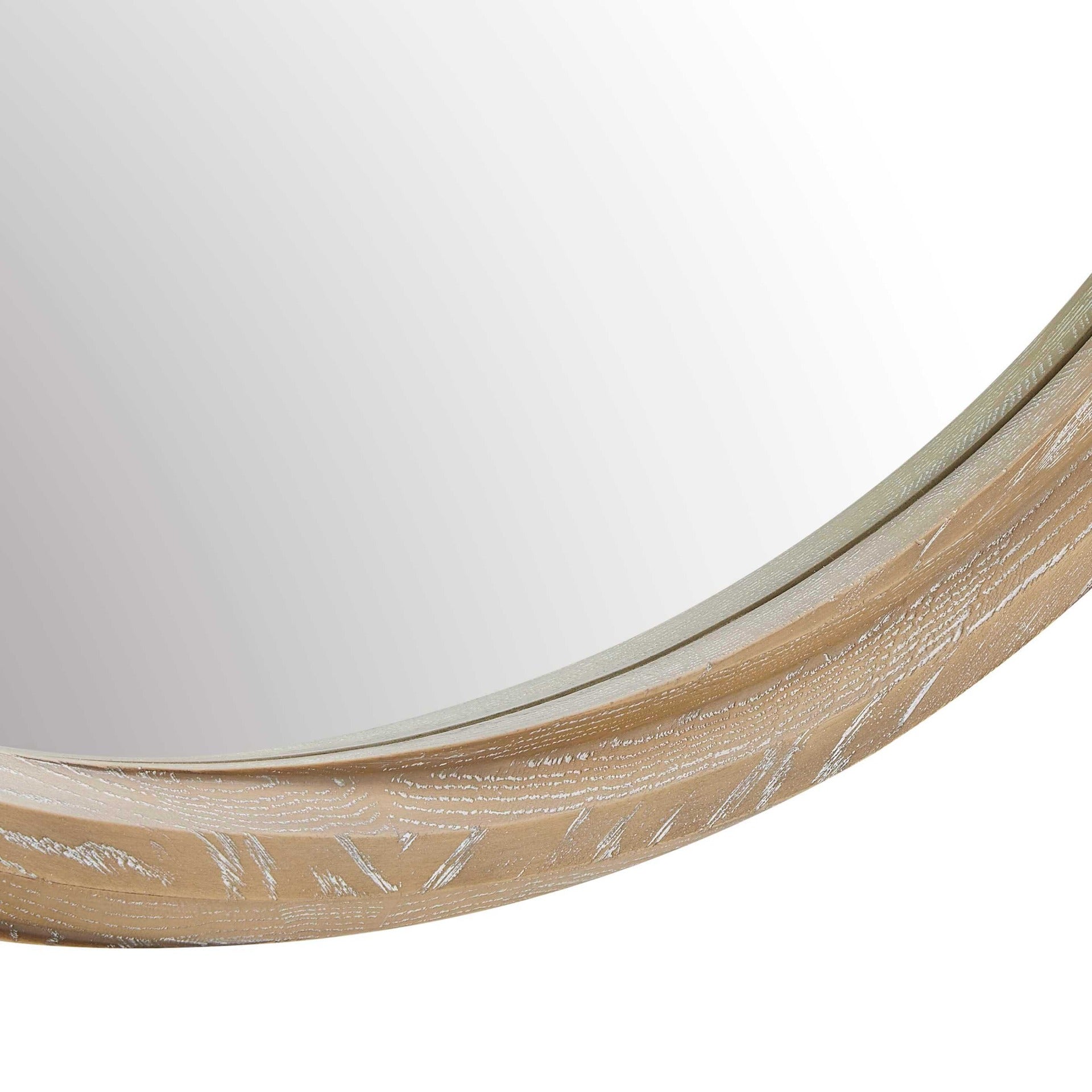 Landry Round Light Wood Mirror by Uttermost