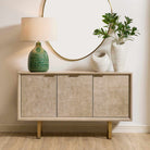 Maeva 3 Door Light Wood Cabinet by Uttermost