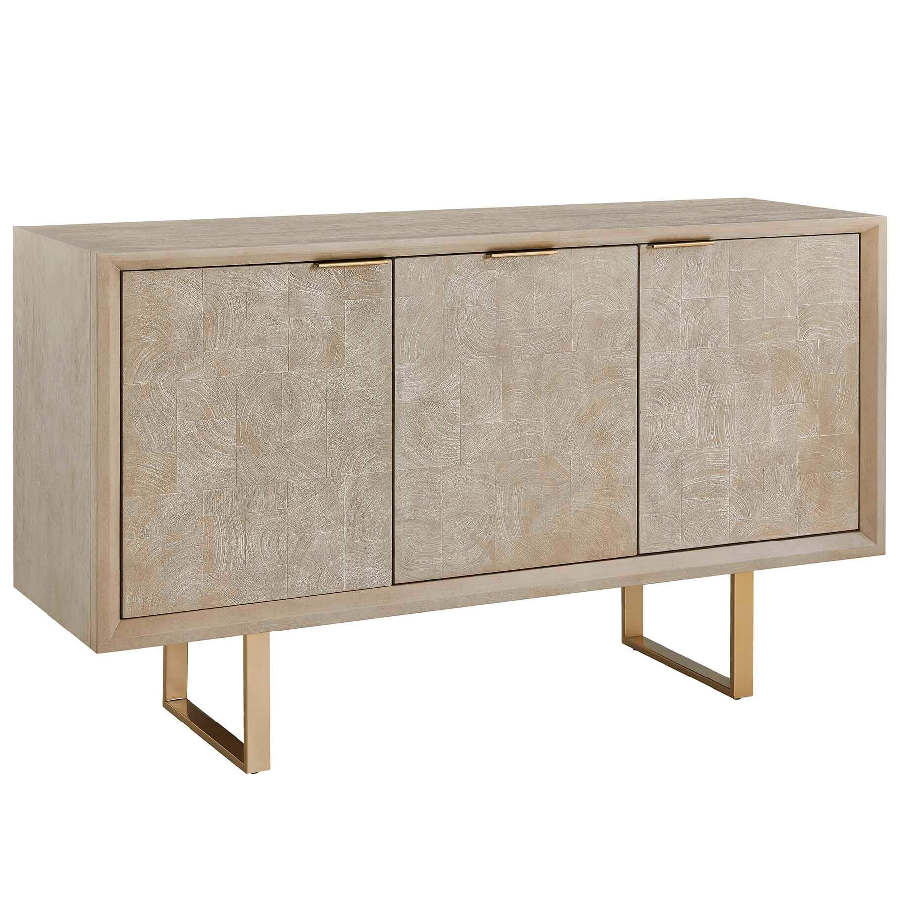Maeva 3 Door Light Wood Cabinet by Uttermost