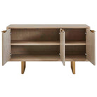 Maeva 3 Door Light Wood Cabinet by Uttermost
