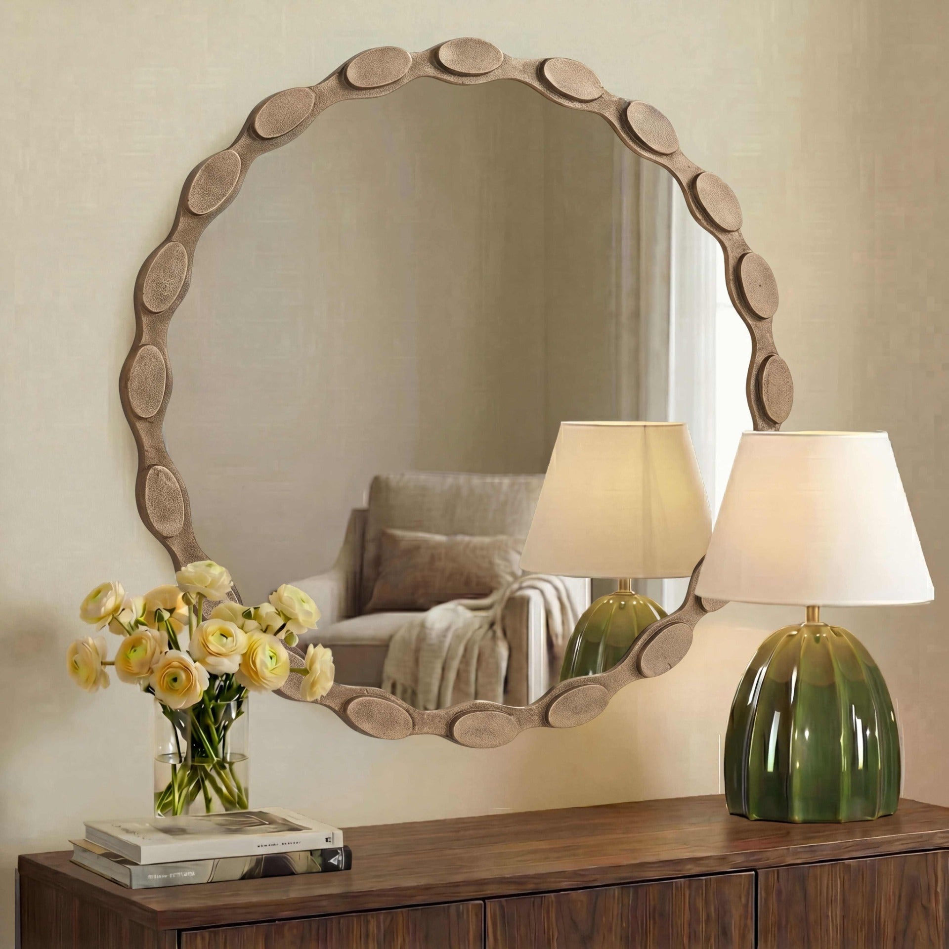 Marietta Round Brass Mirror by Uttermost