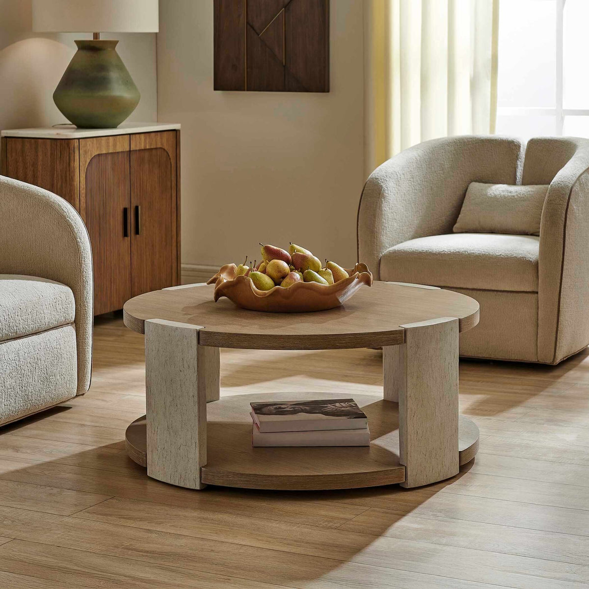Maulet Round Oak Coffee Table by Uttermost