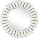 Miran White Glass Round Mirror by Uttermost
