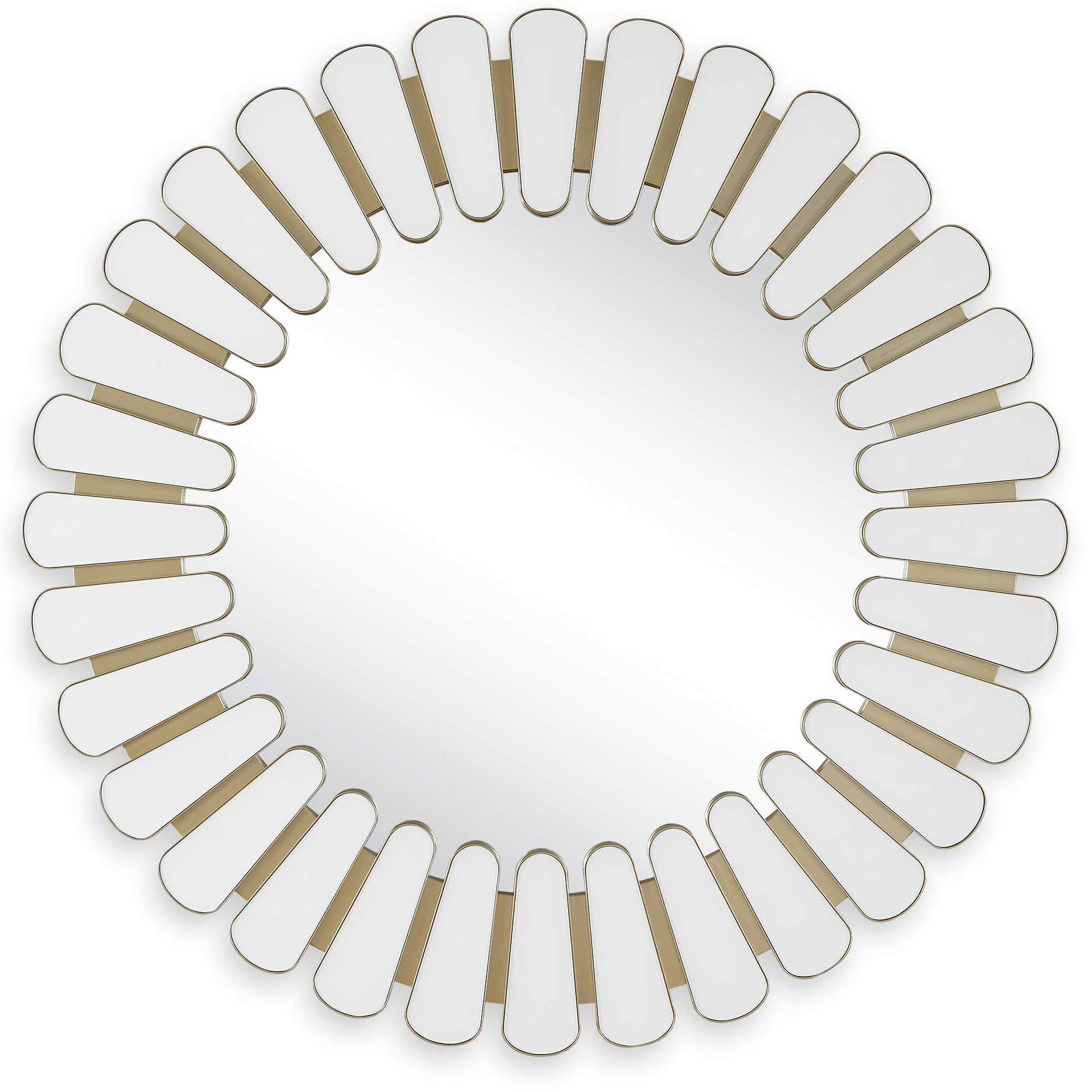 Miran White Glass Round Mirror by Uttermost