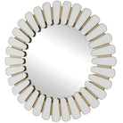 Miran White Glass Round Mirror by Uttermost