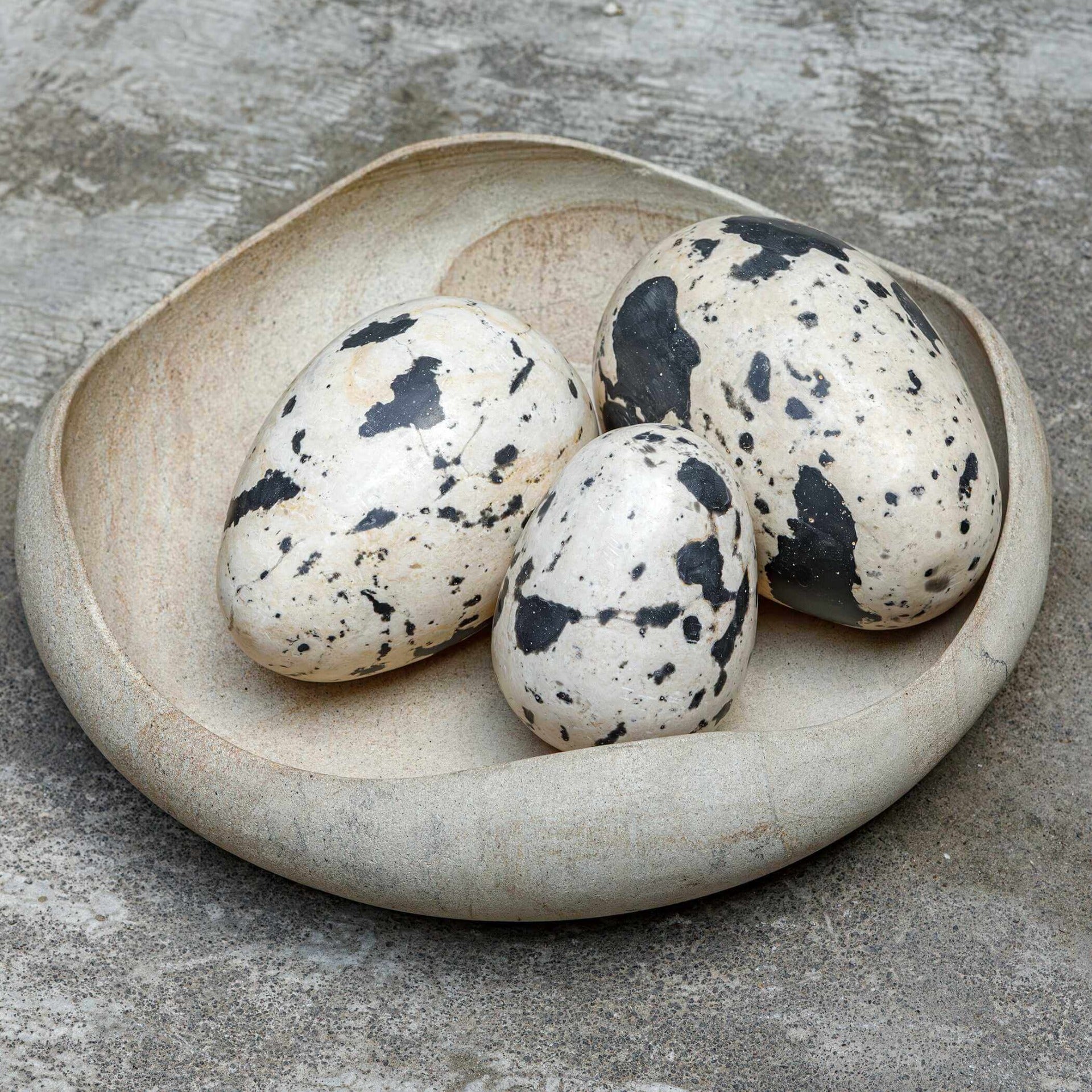 Nest Trio Indoor-Outdoor Stone Eggs - Set of 3 by Uttermost
