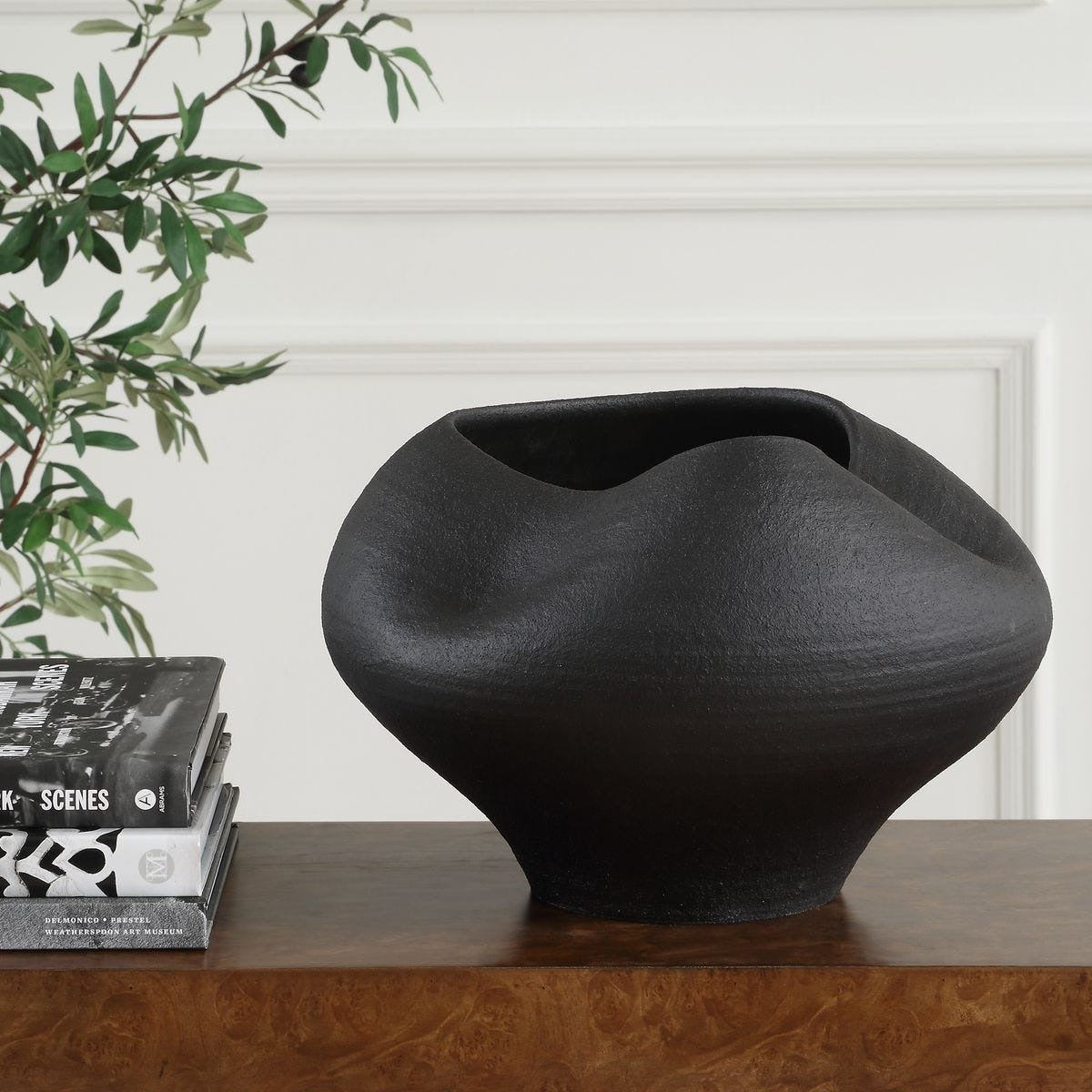 Nocturne Black Ceramic Bowl by Uttermost