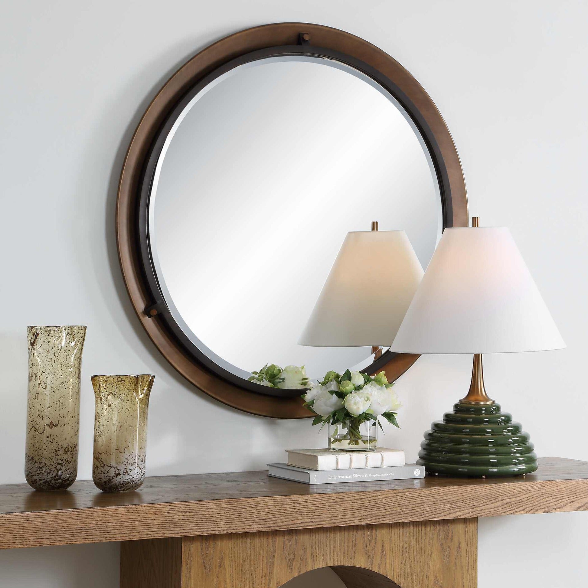 Porthole Bronze Round Mirror by Uttermost