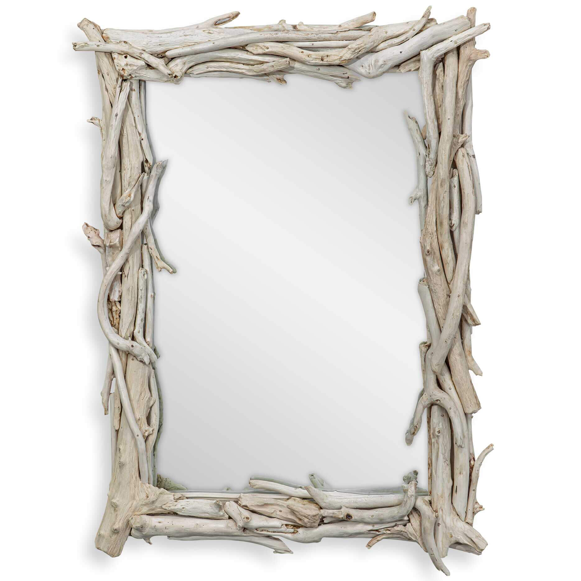 Rooted Reflection Bleached Teak Rectangular Mirror by Uttermost