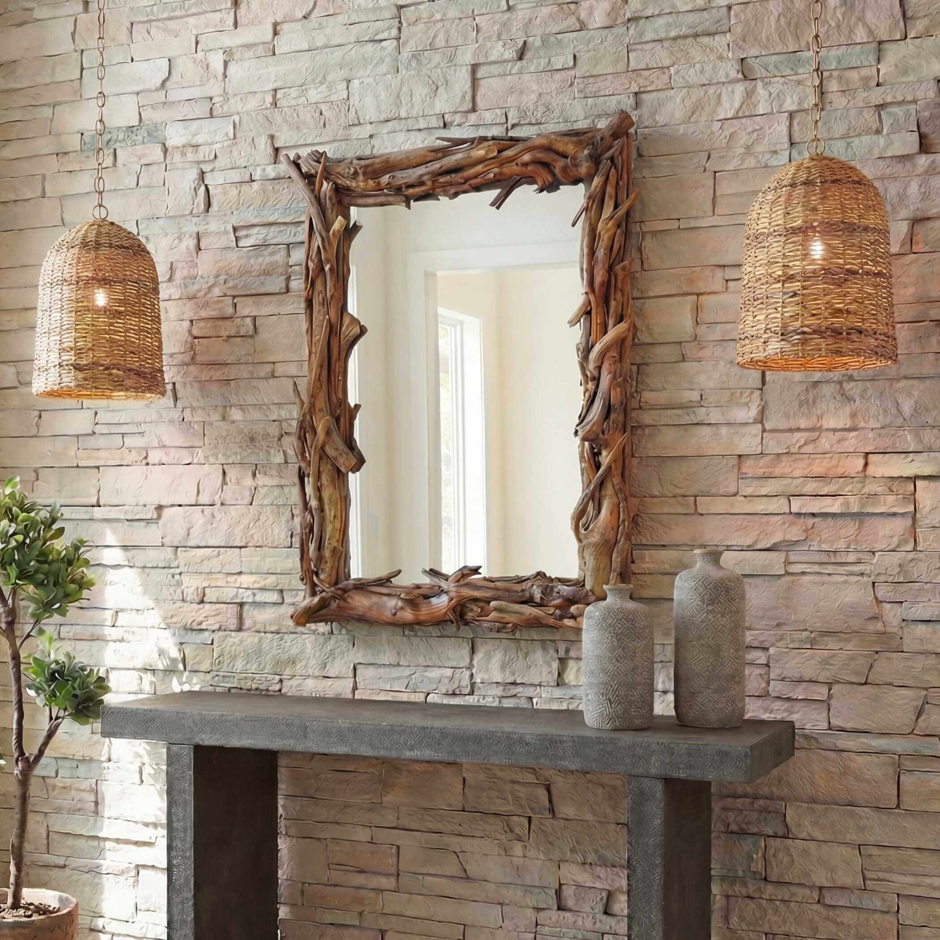 Rooted Reflection Natural Mirror by Uttermost