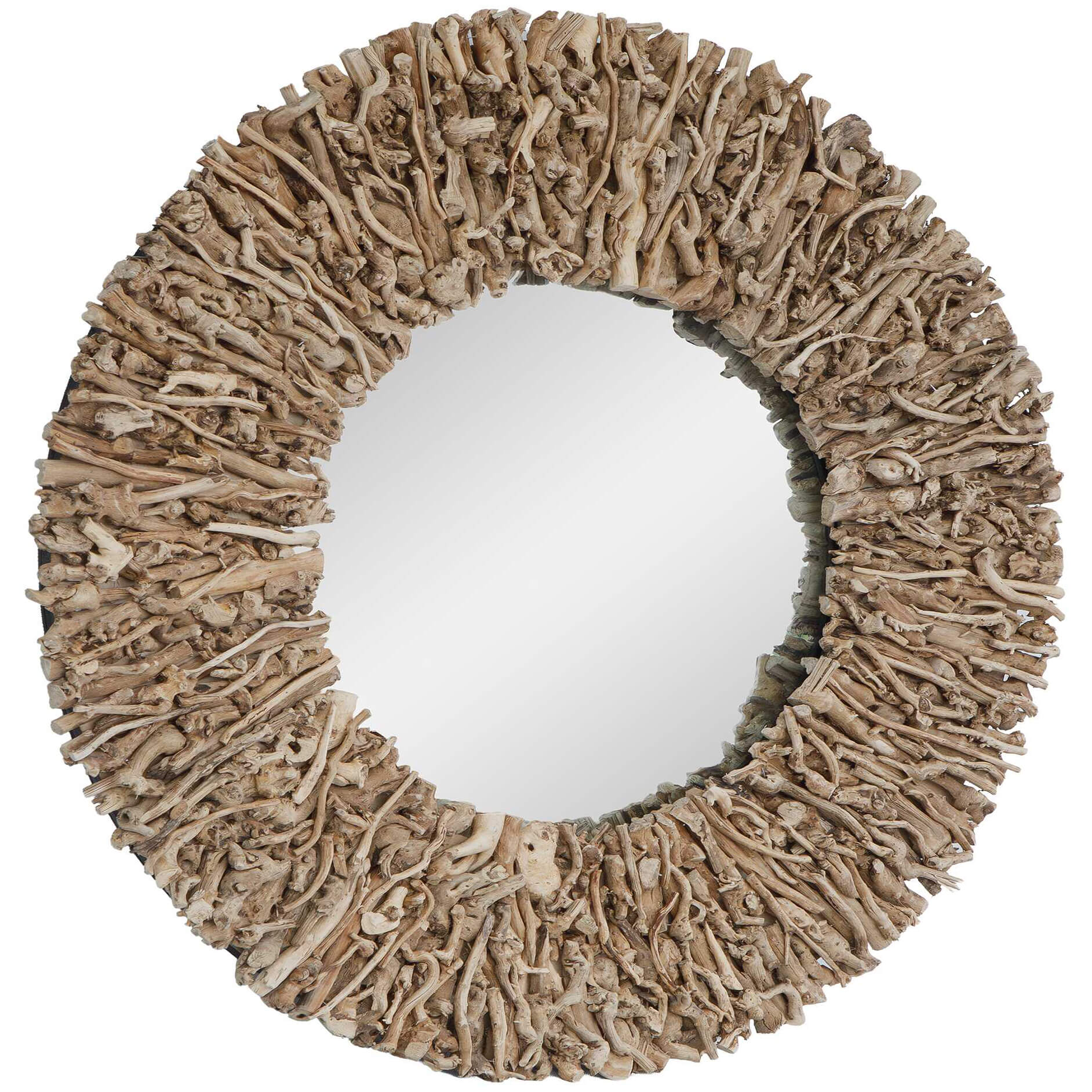 Rossetti Round Interwoven Wood Mirror by Uttermost