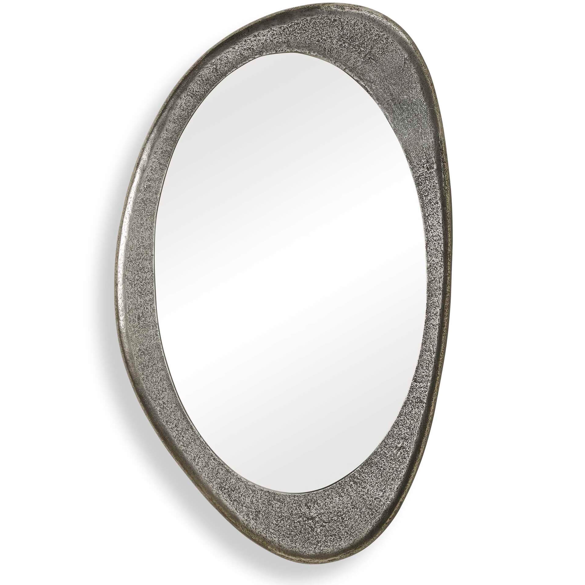 Schiller Oval Antique Nickel Mirror by Uttermost