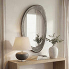 Schiller Oval Antique Nickel Mirror by Uttermost