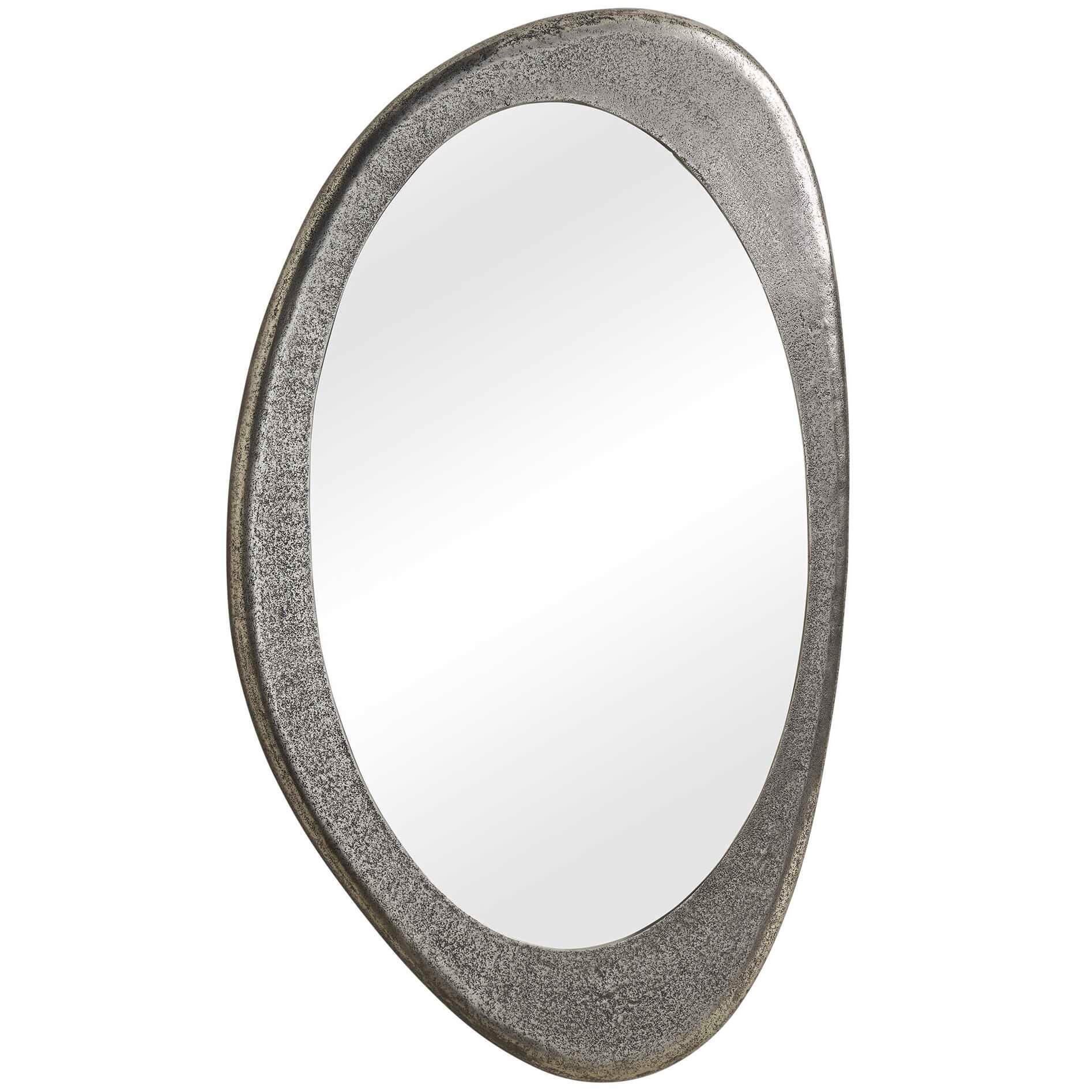 Schiller Oval Antique Nickel Mirror by Uttermost