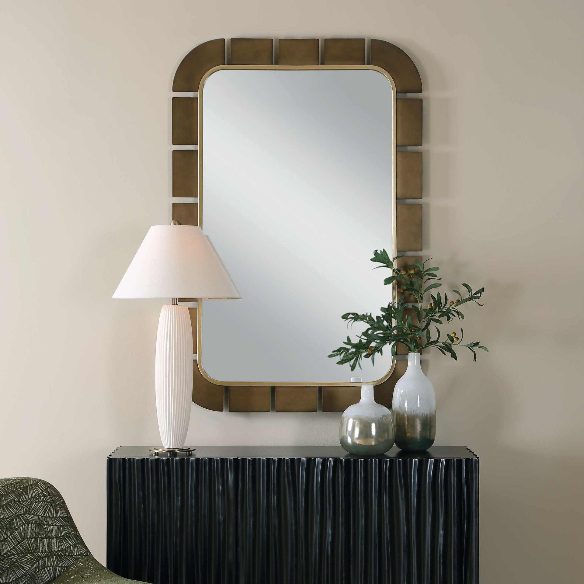 Segment Dark Bronze Mirror by Uttermost