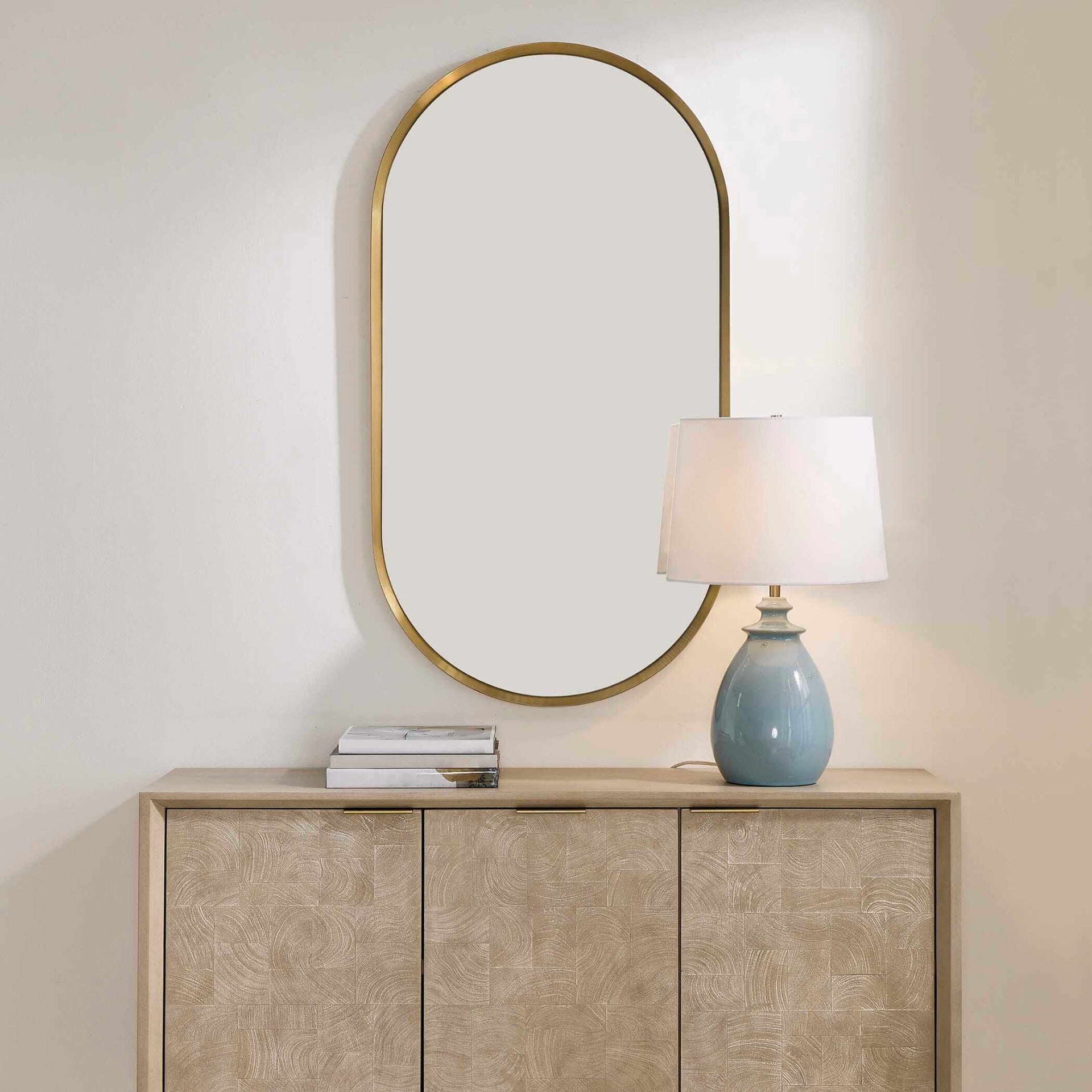 Torrado Oval Brass Mirror by Uttermost
