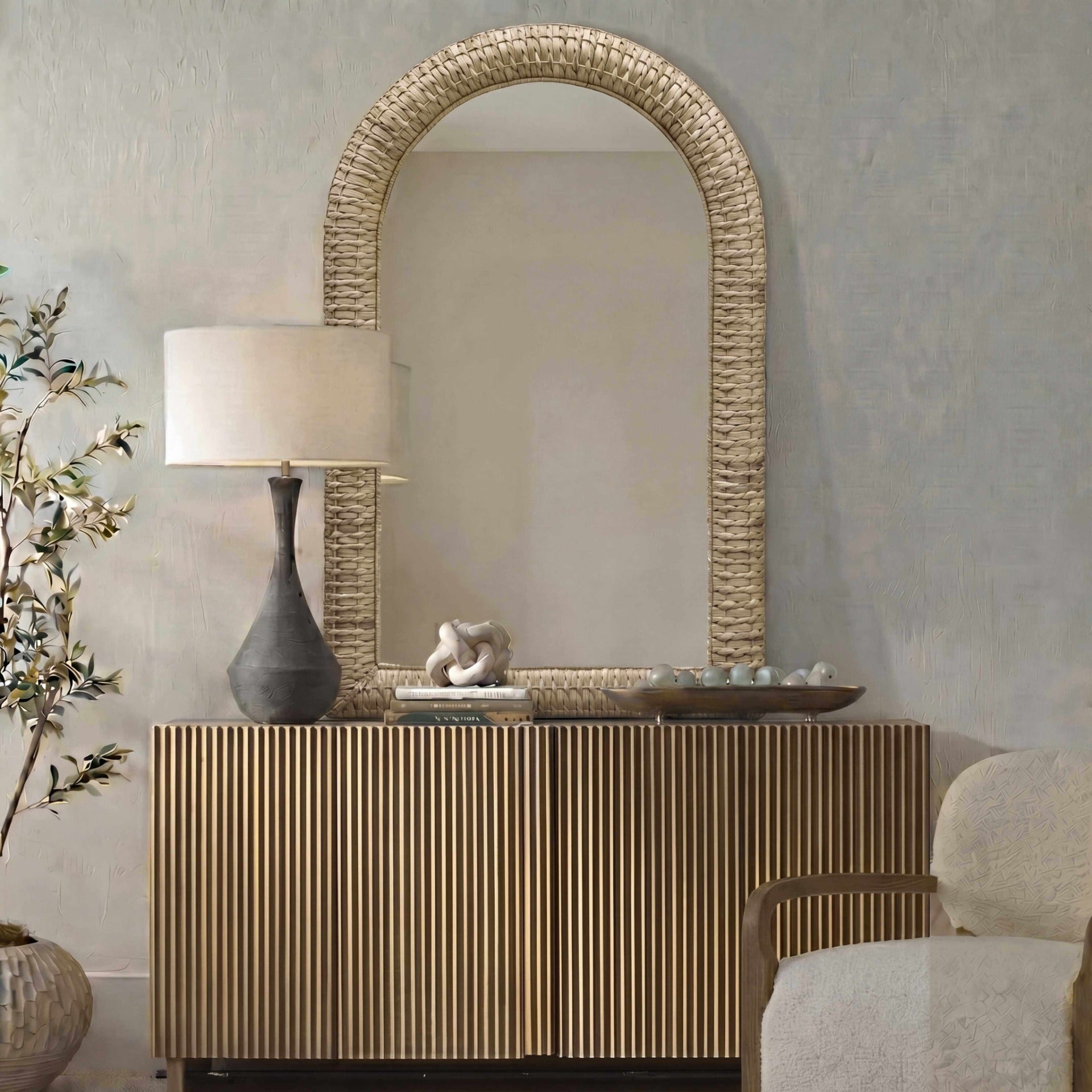 Twisted Seagrass Arch Mirror by Uttermost