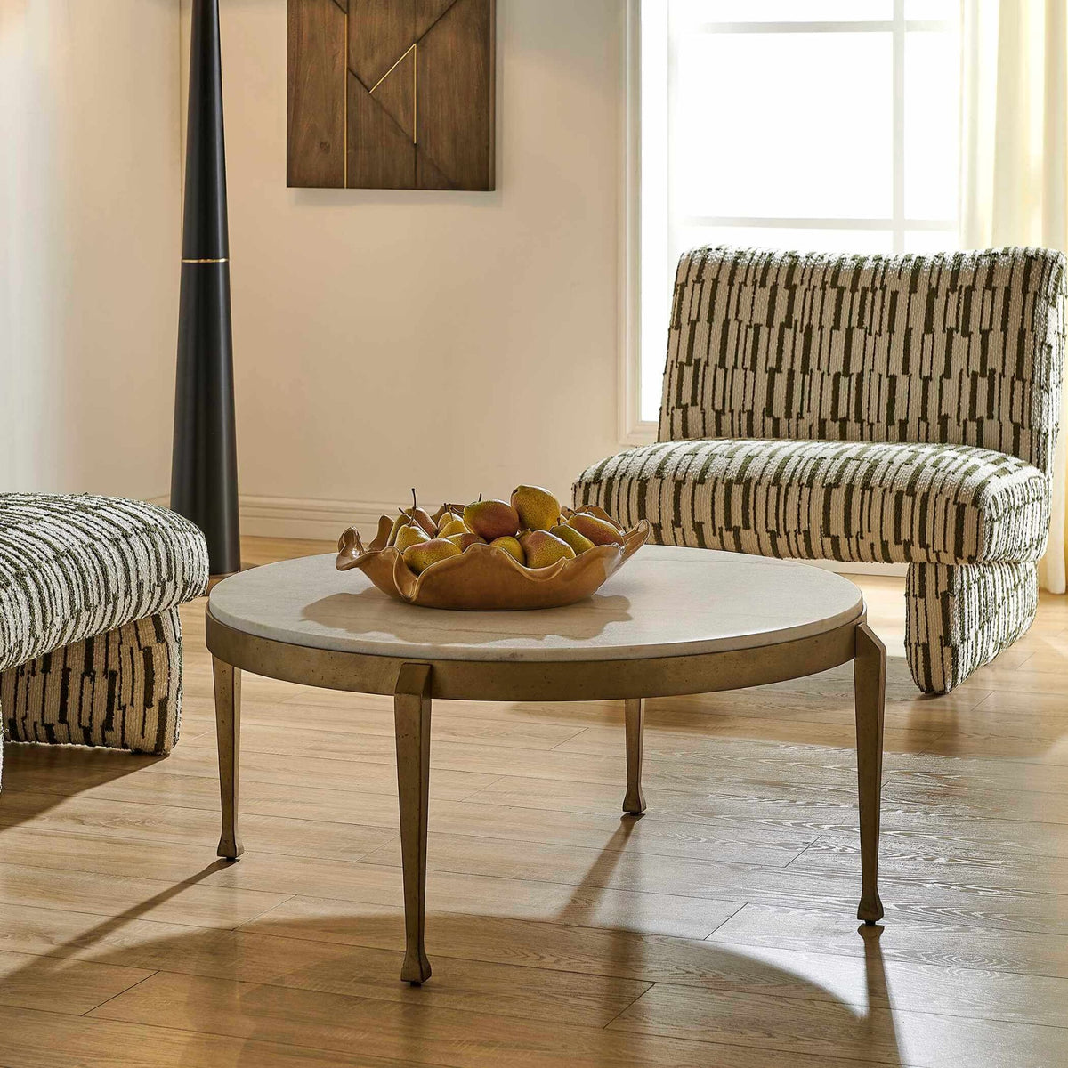 Tylan Round Marble Coffee Table Uttermost