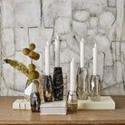 Multifaceted Taper Candleholders - Marble - Set of 3 by Uttermost