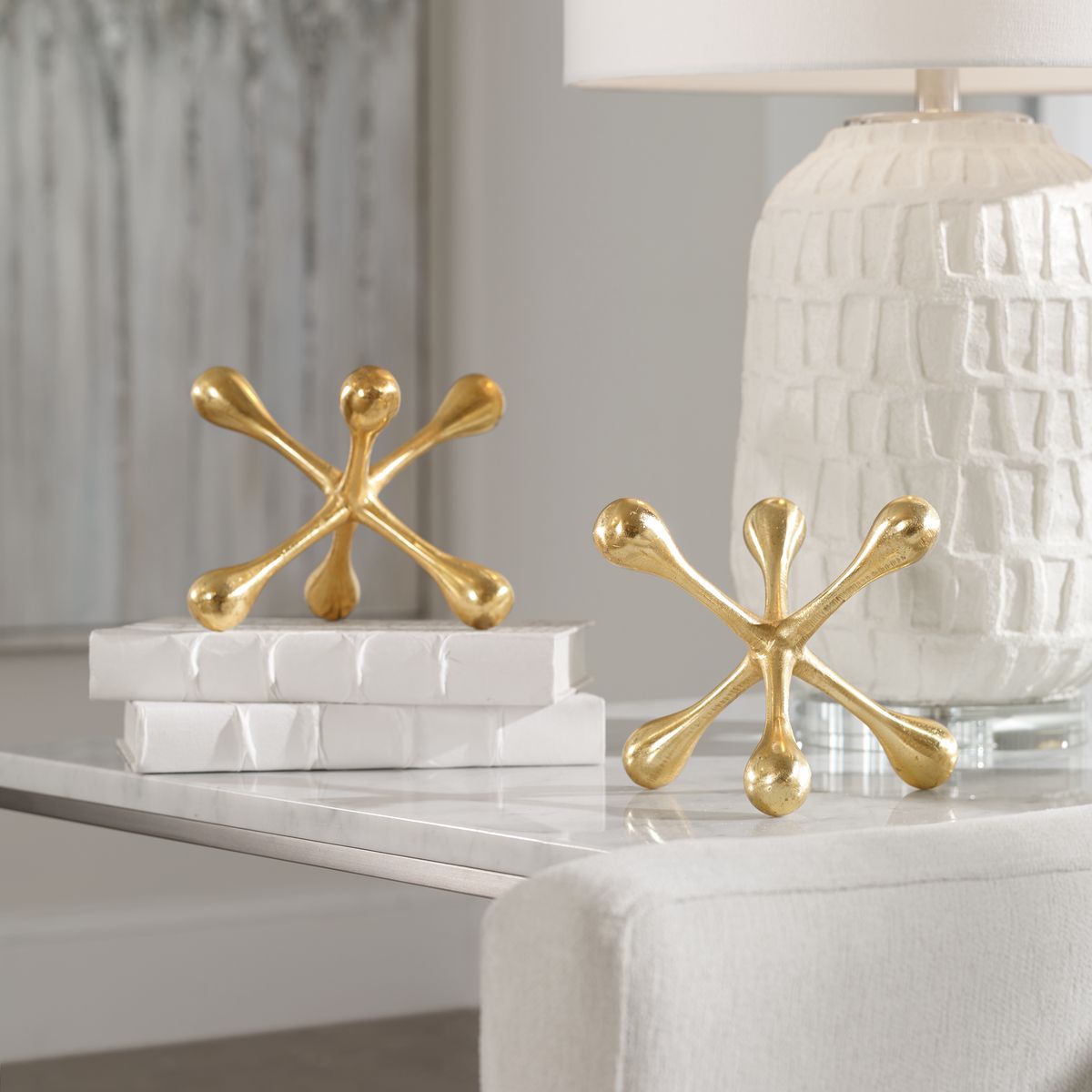 Harlan Jacks Ornament in Brass - Set of 2 by Uttermost