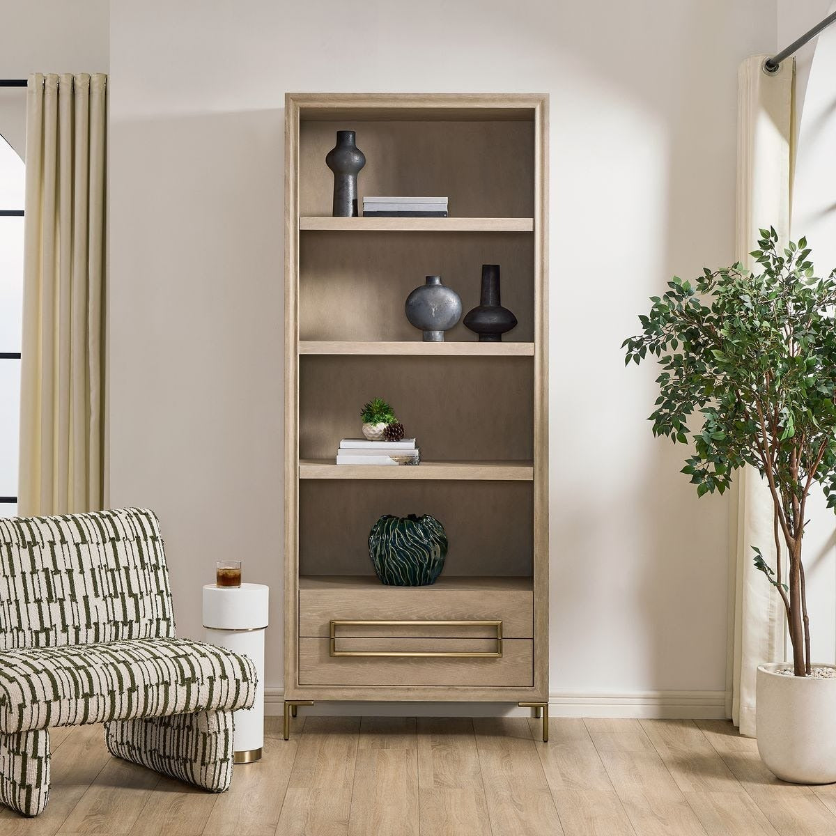Alessia Etagere in Light Oak by Uttermost